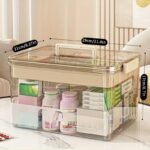 Clear Medicine Storage Box with Handle Home Organizer