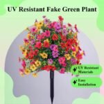 Outdoor Artificial Flower Decoration, 1 Count Fake Green Plant, Room Decor,  Porch Patio Garden Decoration
