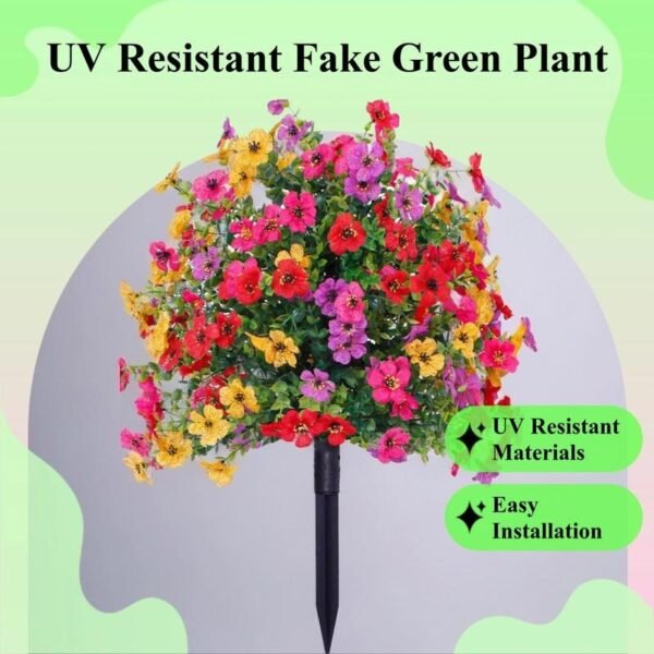 Outdoor Artificial Flower Decoration, 1 Count Fake Green Plant, Room Decor,  Porch Patio Garden Decoration