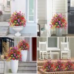 Outdoor Artificial Flower Decoration, 1 Count Fake Green Plant, Room Decor,  Porch Patio Garden Decoration