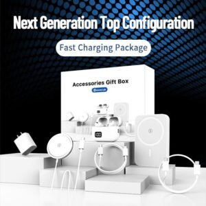 6-in-1 Charging Kit: Fast Charge, Magnetic Power Bank, Wireless Charger, Type-C to Fast Charging Cable, Adapter & Audio Support