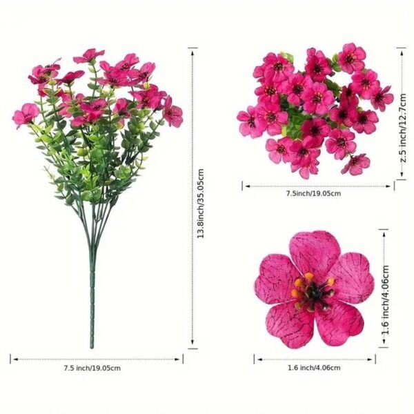 Artificial Flower (12/24/32pcs/set), UV Resistant Colorful Fake Flower, Decorative Bouquet for Home Garden Party Wedding Decor