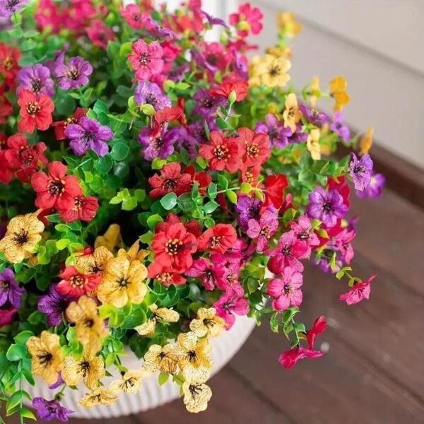 Artificial Flower (12/24/32pcs/set), UV Resistant Colorful Fake Flower, Decorative Bouquet for Home Garden Party Wedding Decor