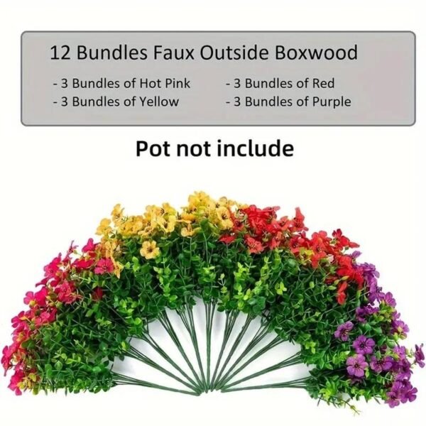 Artificial Flower (12/24/32pcs/set), UV Resistant Colorful Fake Flower, Decorative Bouquet for Home Garden Party Wedding Decor