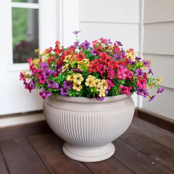 Artificial Flower (12/24/32pcs/set), UV Resistant Colorful Fake Flower, Decorative Bouquet for Home Garden Party Wedding Decor
